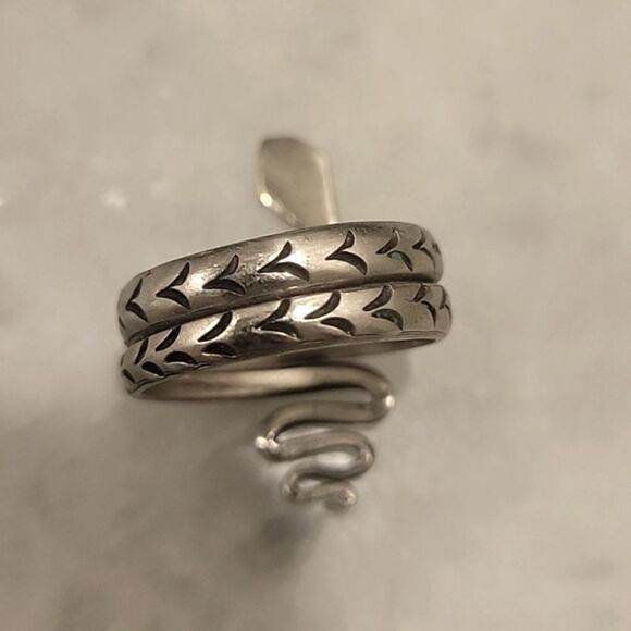 Jens Pirate Booty Snake Goth Boho Indie Biker Silver Wrap Moto Tribal Ring 8 Y2K - Picture 4 of 7